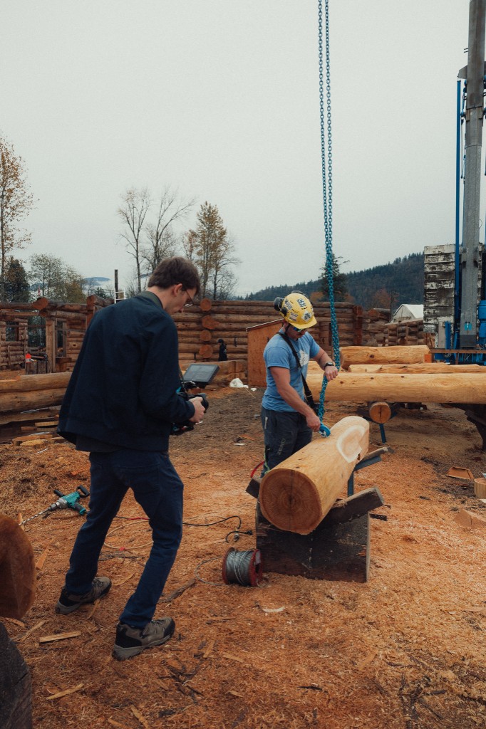 Capturing crane lift of timber logs